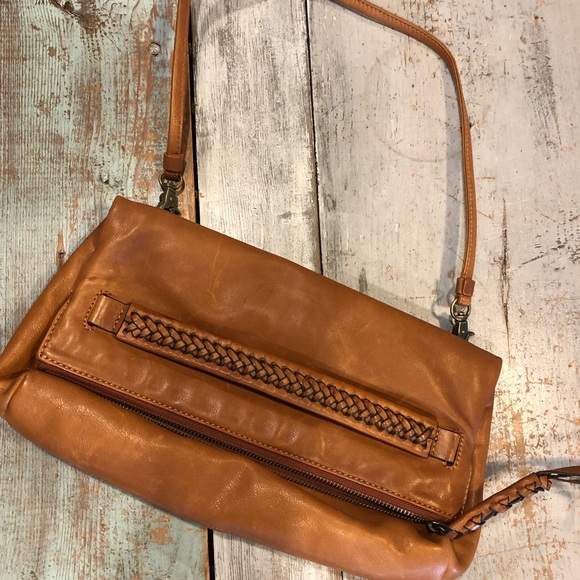 frye leather clutch